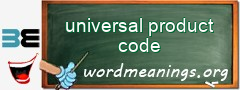 WordMeaning blackboard for universal product code